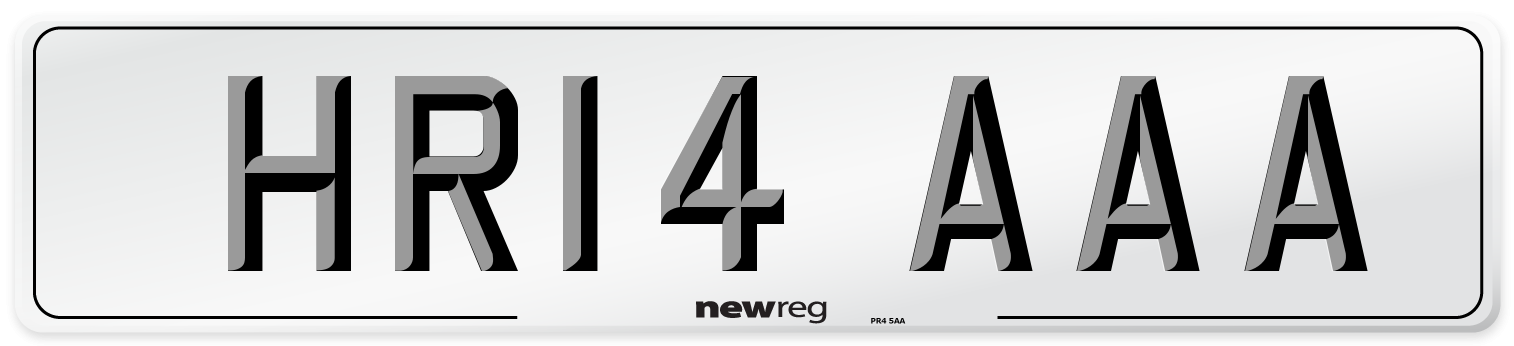 HR14 AAA Number Plate from New Reg